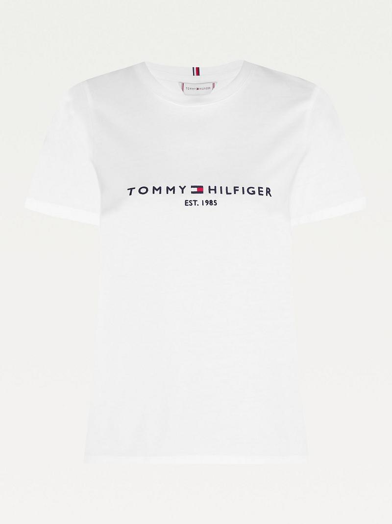 Női Tommy Hilfiger Curve Hilfiger Crewneck Póló Fehér | HU 440GSO